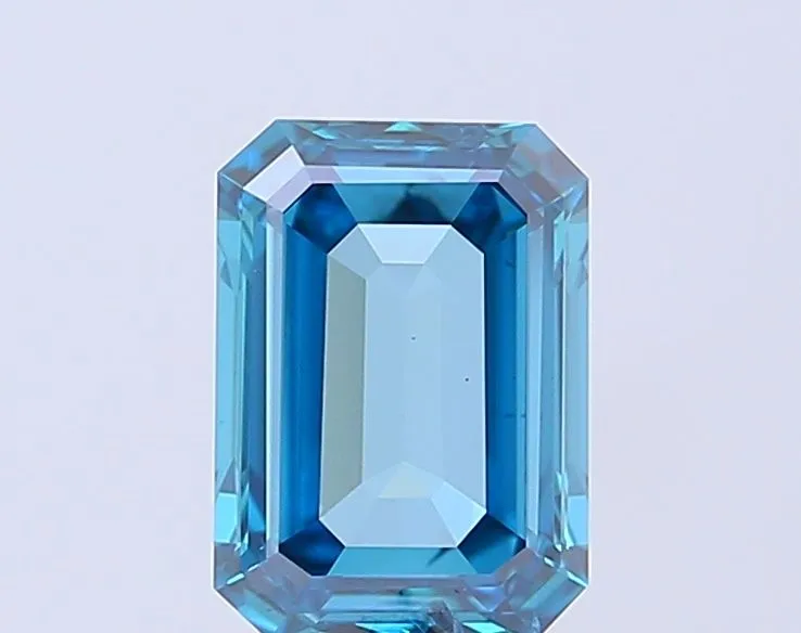 1.49ct EMERALD Fancy Vivid Blue SI1 Coloured Lab diamond