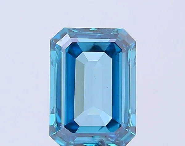 1.49ct EMERALD Fancy Vivid Blue SI1 Coloured Lab diamond