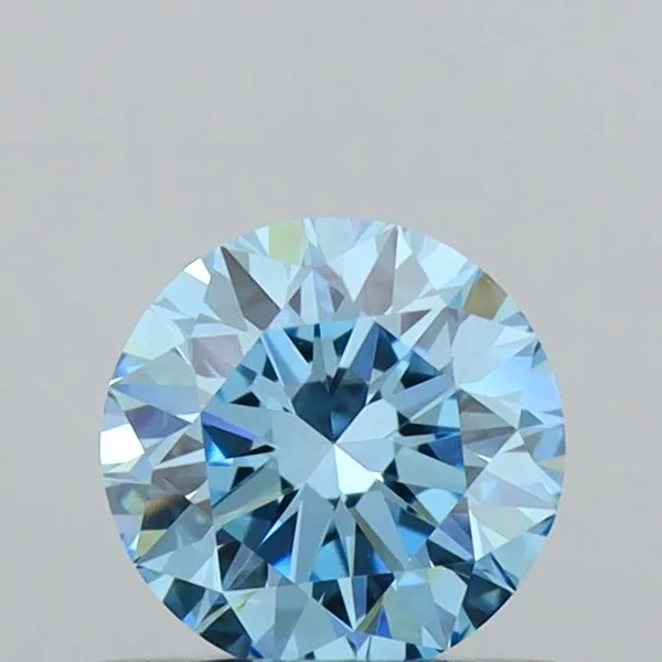0.55ct ROUND Fancy Vivid Blue VVS2 Coloured Lab diamond