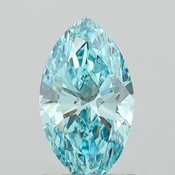 1.4ct MARQUISE Fancy Vivid Greenish Blue VVS2 Coloured Lab diamond