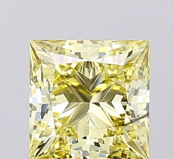2.02ct PRINCESS Fancy Intense Yellow SI1 Coloured Lab diamond