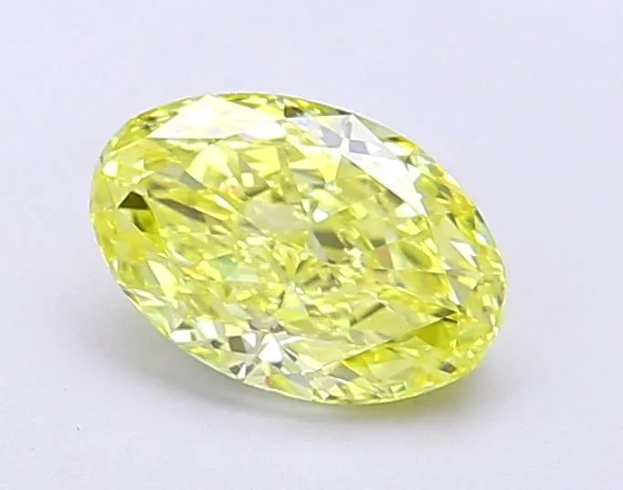 1.01ct OVAL Fancy Vivid Yellow VS1 Coloured Lab diamond