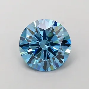 1.14ct ROUND Fancy Vivid Blue VS1 Coloured Lab diamond