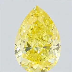 0.61ct PEAR Fancy Intense Yellow VVS2 Coloured Lab diamond