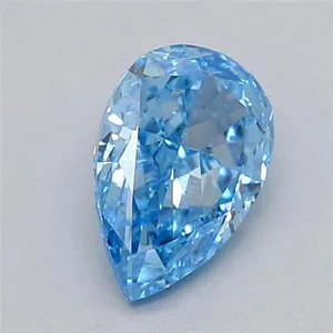 0.52ct PEAR Fancy Vivid Blue VVS2 Coloured Lab diamond