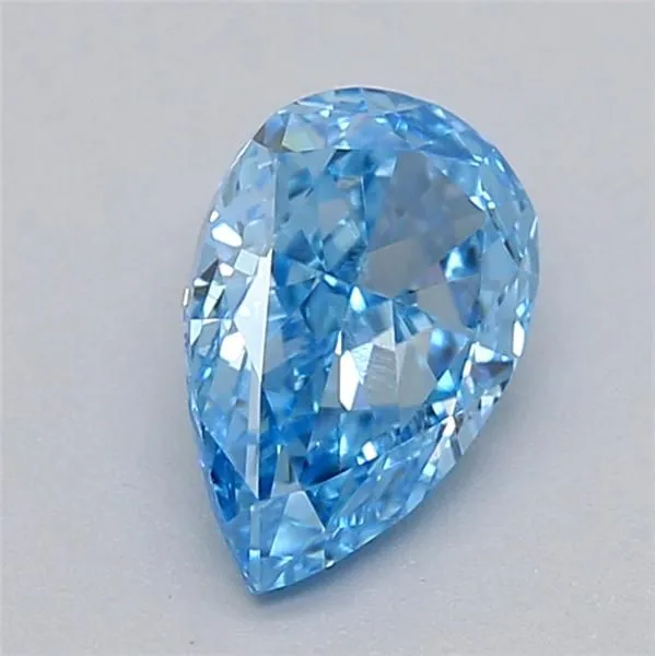 0.52ct PEAR Fancy Vivid Blue VVS2 Coloured Lab diamond