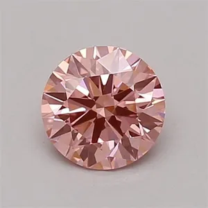 0.61ct ROUND Fancy Vivid Pink VVS2 Coloured Lab diamond