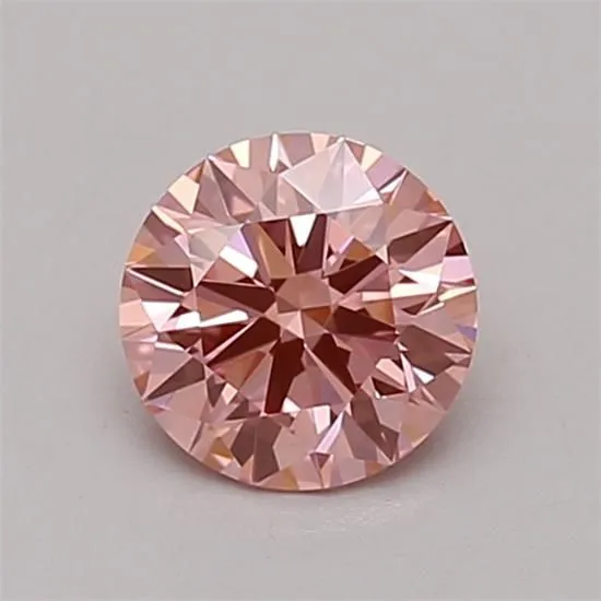 0.61ct ROUND Fancy Vivid Pink VVS2 Coloured Lab diamond