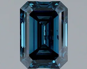1.71ct EMERALD Fancy Deep Blue SI1 Coloured Lab diamond