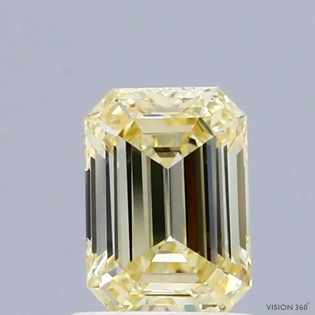 1.00ct EMERALD Fancy Yellow SI1 Coloured Lab diamond