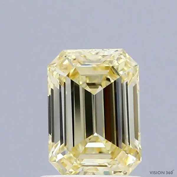 1ct EMERALD Fancy Yellow SI1 Coloured Lab diamond