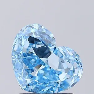 1.35ct HEART Fancy Vivid Blue VS2 Coloured Lab diamond