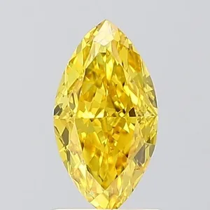 1.1ct MARQUISE Fancy Vivid Yellow VVS2 Coloured Lab diamond