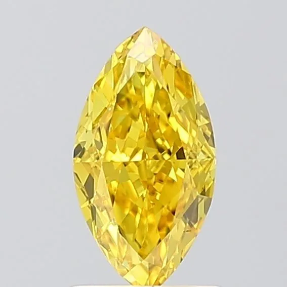 1.1ct MARQUISE Fancy Vivid Yellow VVS2 Coloured Lab diamond