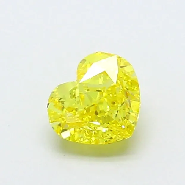 1.02ct HEART Fancy Vivid Yellow VVS2 Coloured Lab diamond