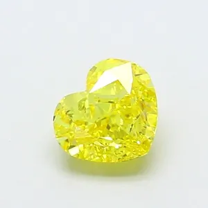 1.02ct HEART Fancy Vivid Yellow VVS2 Coloured Lab diamond