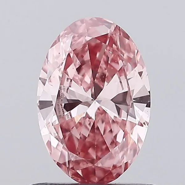 0.7ct OVAL Fancy Vivid Pink VS1 Coloured Lab diamond