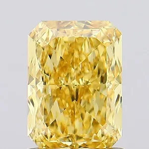 1.17ct RADIANT Fancy Vivid Yellow SI1 Coloured Lab diamond