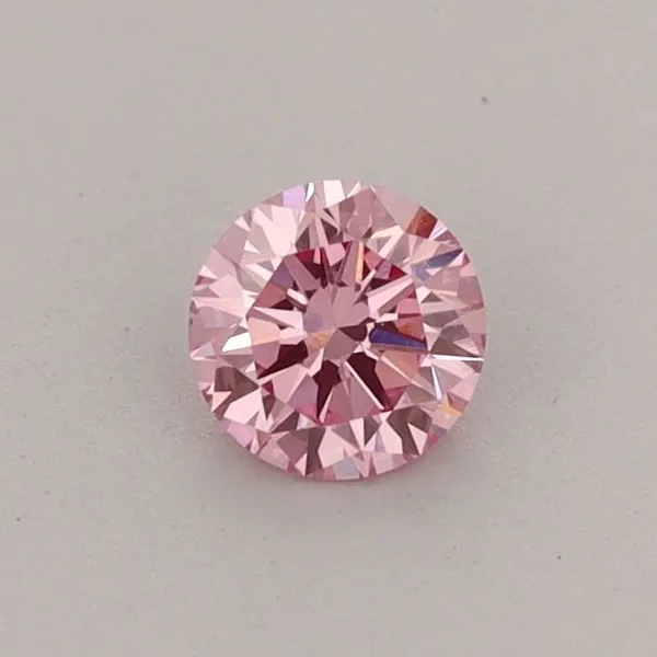 0.32ct ROUND Fancy Vivid Pink VS1 Coloured Lab diamond