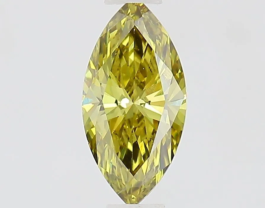 0.53ct MARQUISE Fancy Intense Green Yellow VS1 Coloured Lab diamond