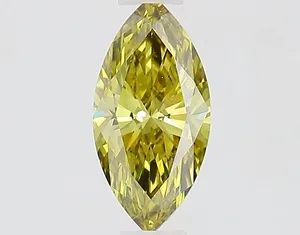0.53ct MARQUISE Fancy Intense Green Yellow VS1 Coloured Lab diamond