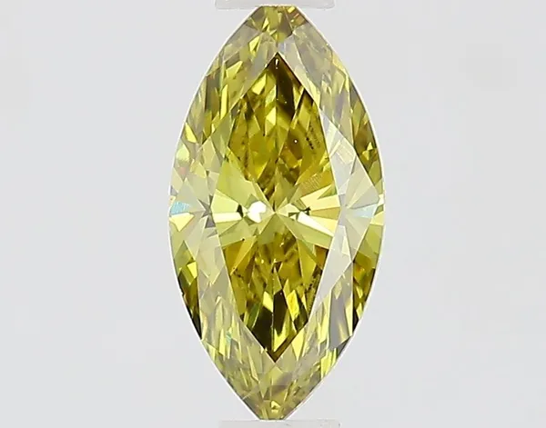 0.53ct MARQUISE Fancy Intense Green Yellow VS1 Coloured Lab diamond