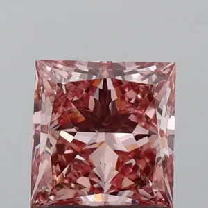 1.01ct PRINCESS Fancy Intense Pink VS1 Coloured Lab diamond