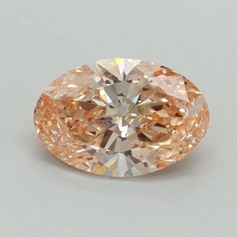 0.89ct OVAL Fancy Vivid Pink VS1 Coloured Lab diamond