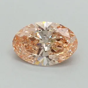 0.89ct OVAL Fancy Vivid Pink VS1 Coloured Lab diamond