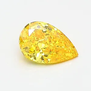 0.66ct PEAR Fancy Vivid Yellow VVS2 Coloured Lab diamond