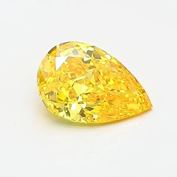 0.66ct PEAR Fancy Vivid Yellow VVS2 Coloured Lab diamond