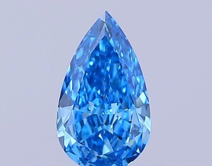 0.37ct PEAR Fancy Vivid Blue VS1 Coloured Lab diamond