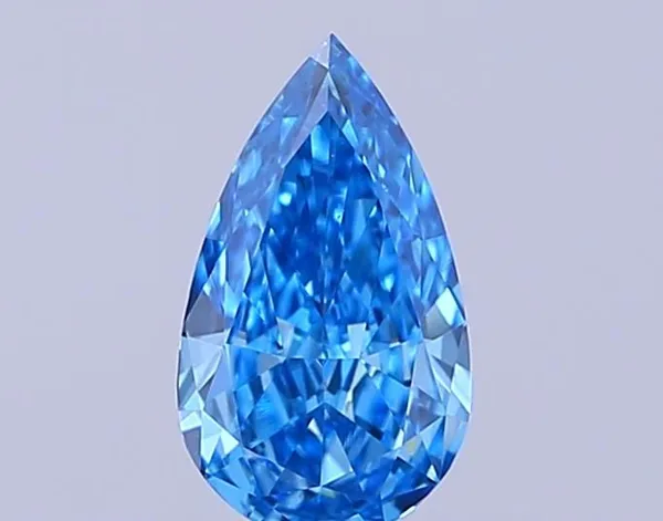 0.37ct PEAR Fancy Vivid Blue VS1 Coloured Lab diamond