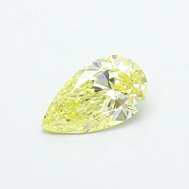 0.41ct PEAR Fancy Light Yellow VVS2 Coloured Lab diamond