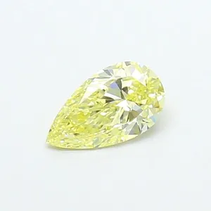 0.41ct PEAR Fancy Light Yellow VVS2 Coloured Lab diamond