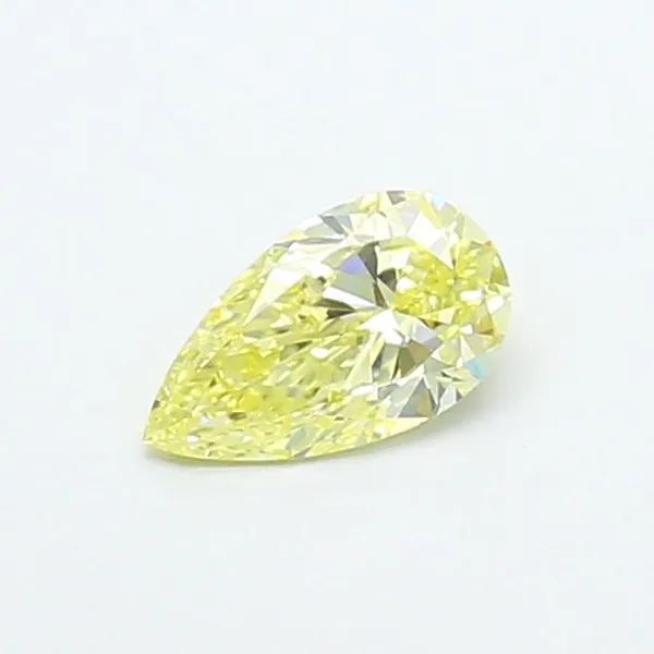 0.41ct PEAR Fancy Light Yellow VVS2 Coloured Lab diamond