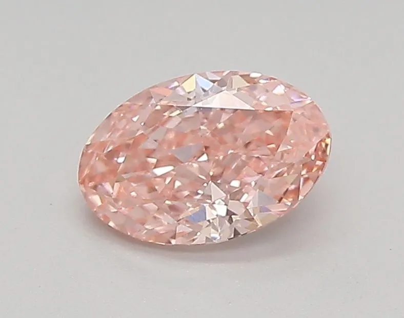 0.68ct OVAL Fancy Vivid Pink VS1 Coloured Lab diamond