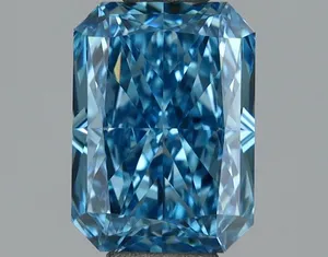 1.14ct RADIANT Fancy Vivid Blue VVS2 Coloured Lab diamond