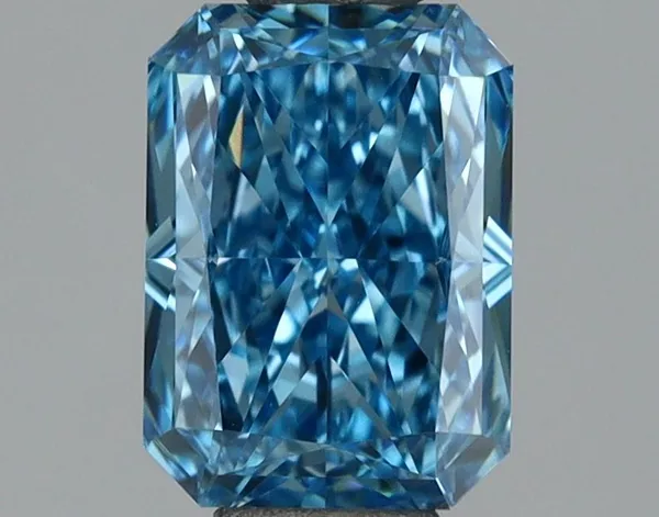 1.14ct RADIANT Fancy Vivid Blue VVS2 Coloured Lab diamond