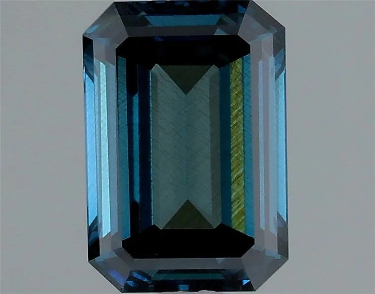 1.33ct EMERALD Fancy Deep Greenish Blue SI1 Coloured Lab diamond