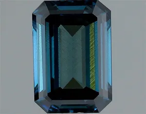 1.33ct EMERALD Fancy Deep Greenish Blue SI1 Coloured Lab diamond