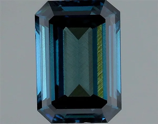 1.33ct EMERALD Fancy Deep Greenish Blue SI1 Coloured Lab diamond
