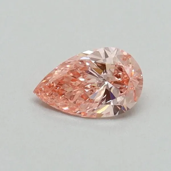 0.3ct PEAR Fancy Vivid Pink VVS2 Coloured Lab diamond