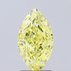 1.24ct MARQUISE Fancy Vivid Yellow VVS2 Coloured Lab diamond