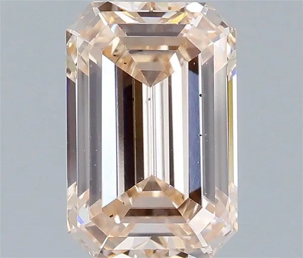 1.51ct EMERALD Fancy Light Brown Pink VS2 Coloured Lab diamond