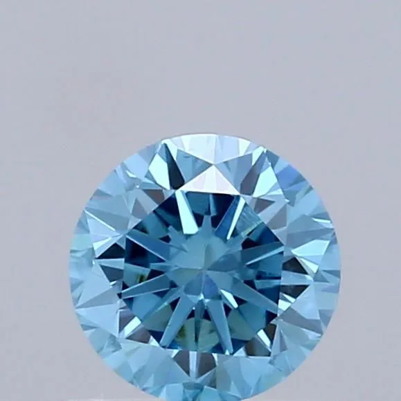 0.49ct ROUND Fancy Vivid Blue VS1 Coloured Lab diamond
