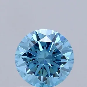 0.49ct ROUND Fancy Vivid Blue VS1 Coloured Lab diamond
