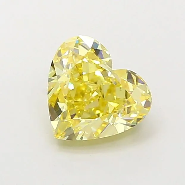 1.62ct HEART Fancy Intense Yellow VVS2 Coloured Lab diamond