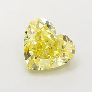 1.62ct HEART Fancy Intense Yellow VVS2 Coloured Lab diamond