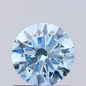 0.74ct ROUND Fancy Vivid Blue VVS2 Coloured Lab diamond